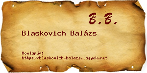 Blaskovich Balázs névjegykártya