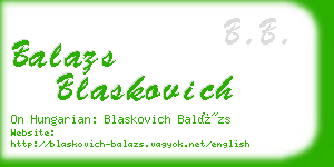 balazs blaskovich business card